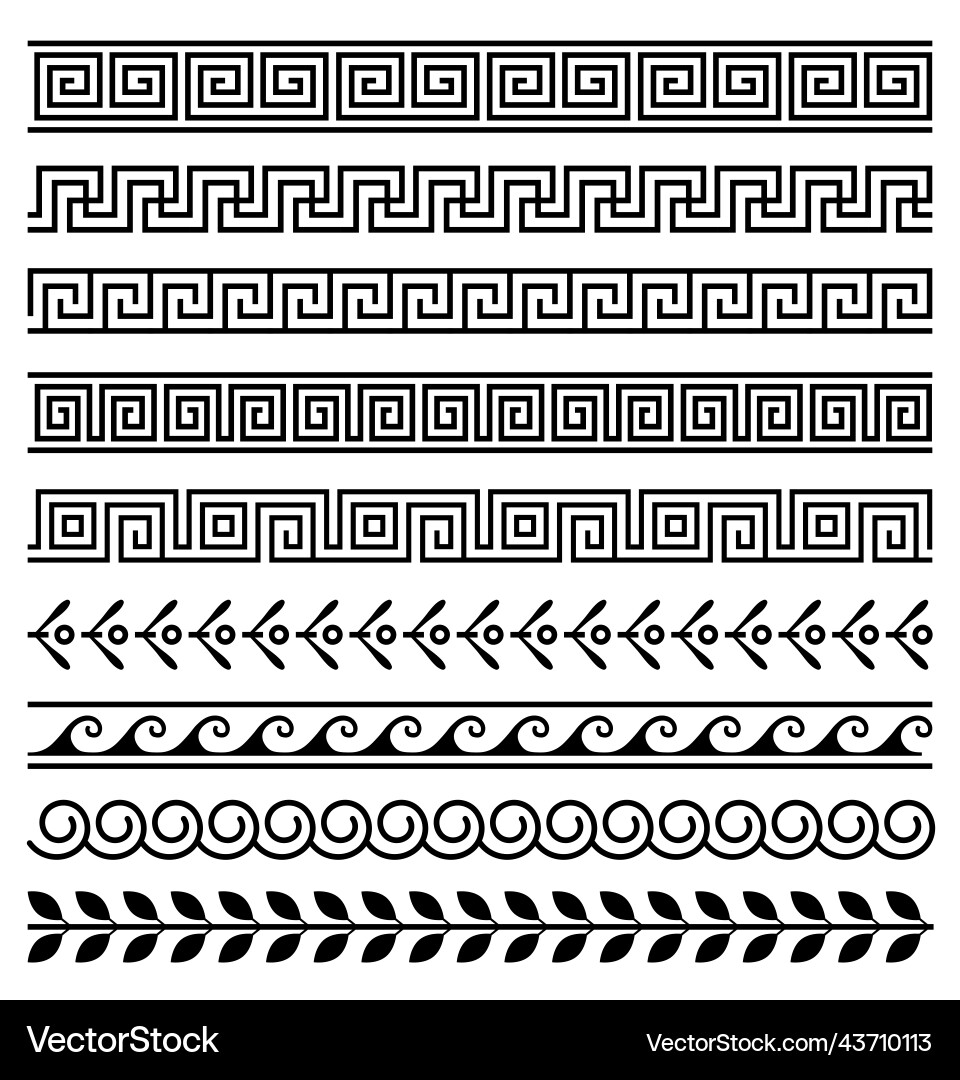 Greek roman pattern border decorative ornament Greek roman pattern border decorative ornament vector image