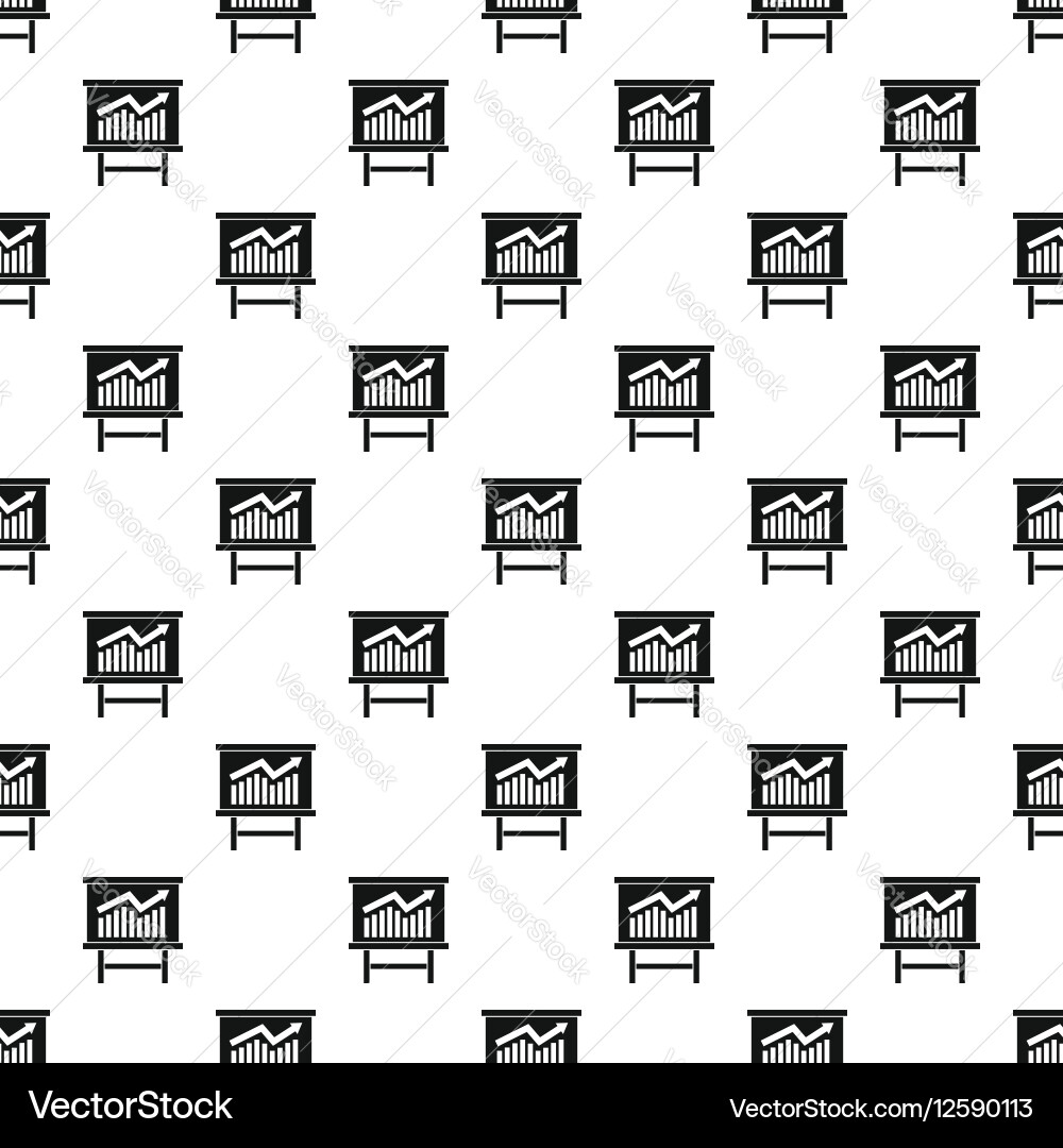 Growth graph on the monitor pattern simple style vector image