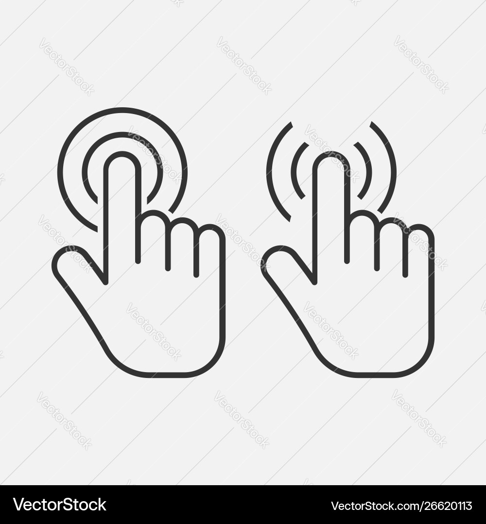 Hand touch icon click isolated on background Hand touch icon click isolated on background vector image