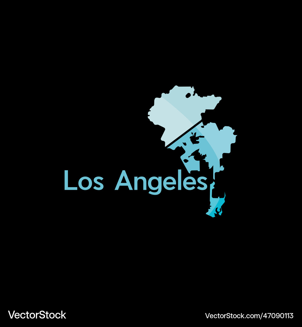 Los angeles city map geometric creative logo Los angeles city map geometric creative logo vector image