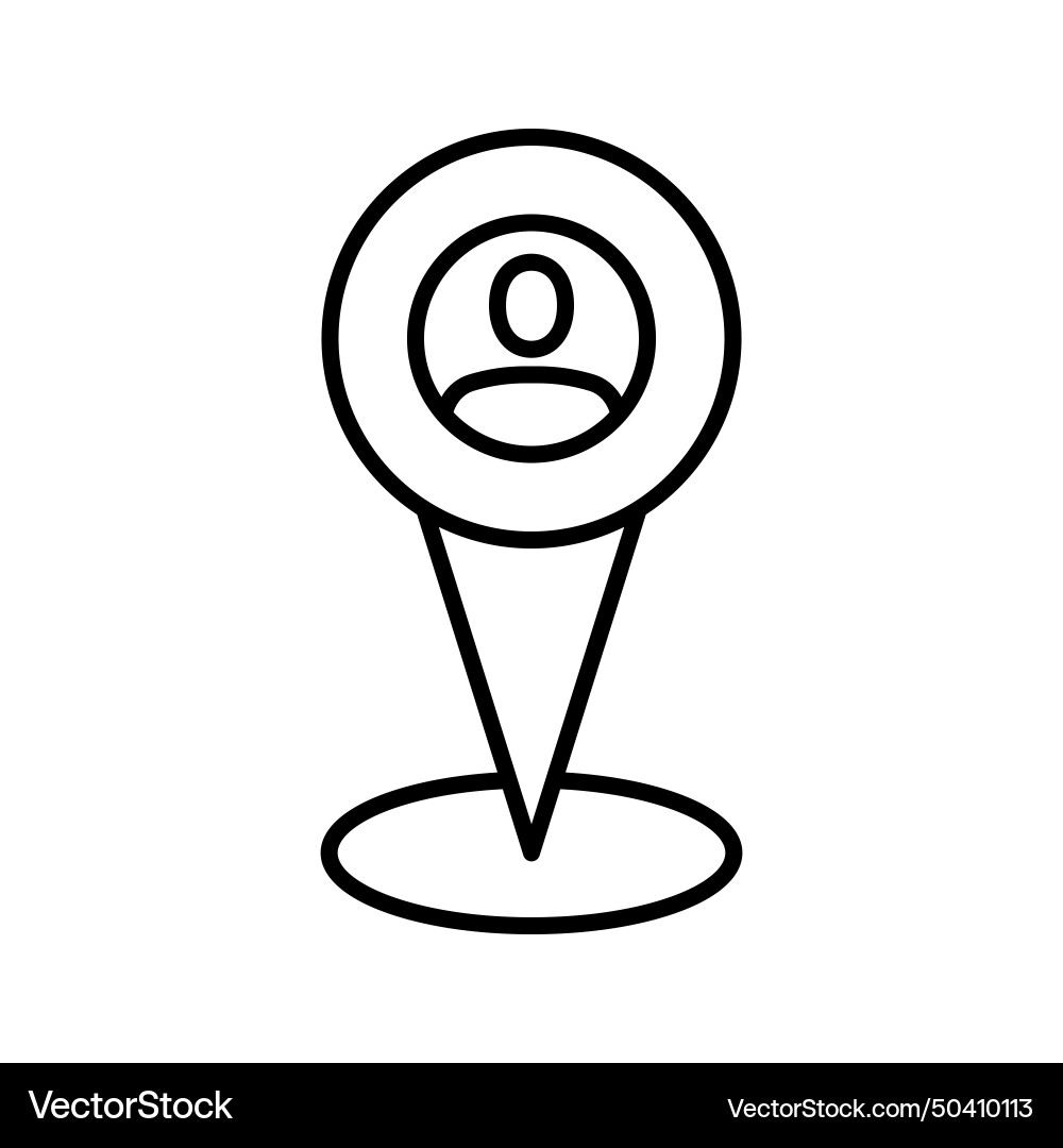 Map pointer with user icon person location pin Map pointer with user icon person location pin vector image