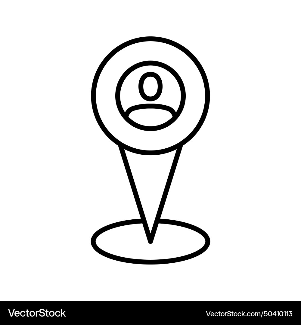 Map pointer with user icon person location pin vector image