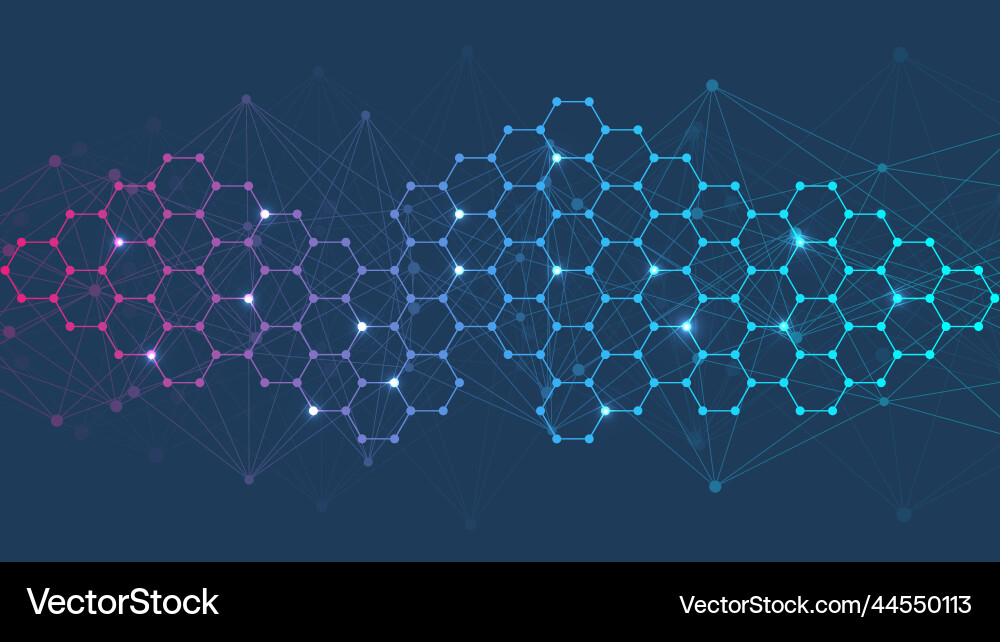 Modern scientific background with hexagons lines Modern scientific background with hexagons lines vector image