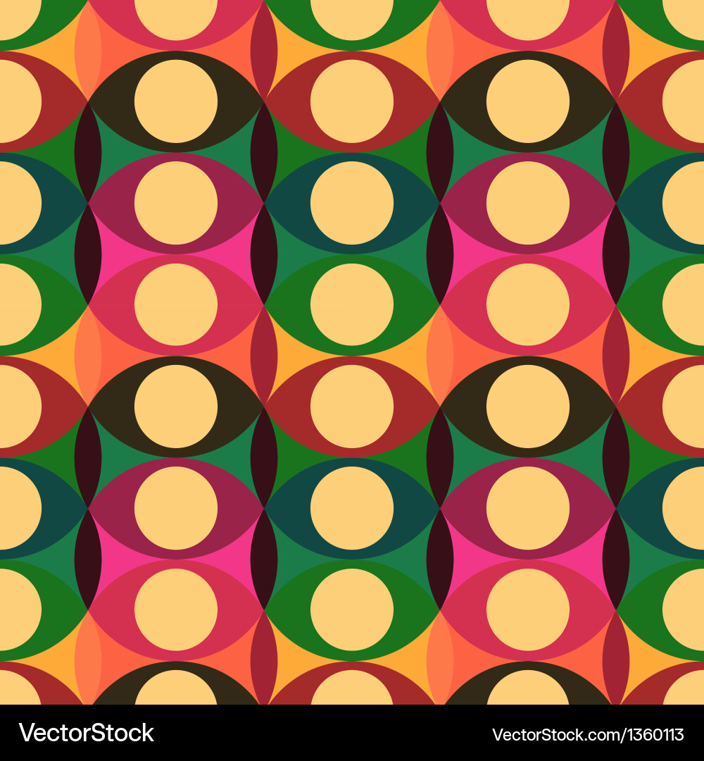Retro Red and Yellow Circle Pattern vector image