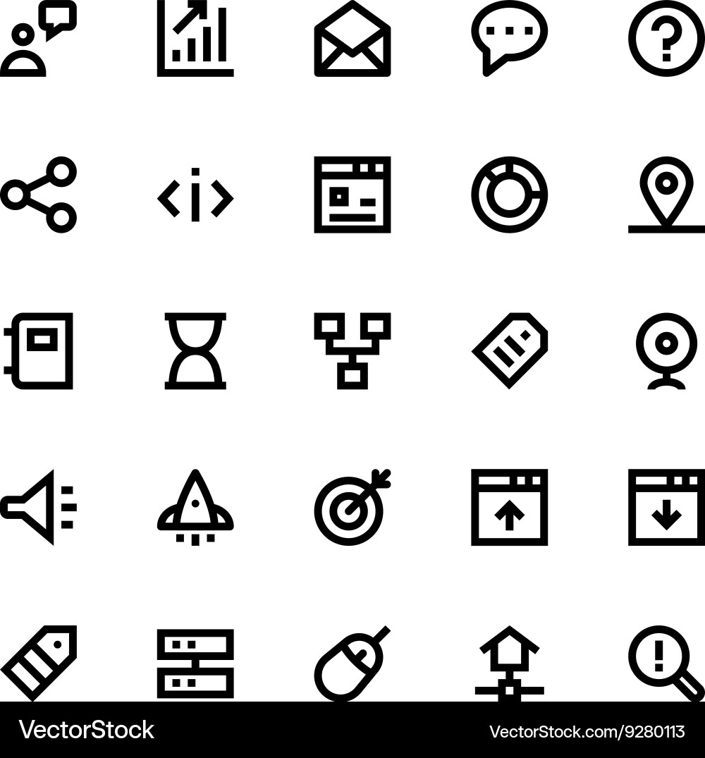 Seo web optimization icons 3 vector image