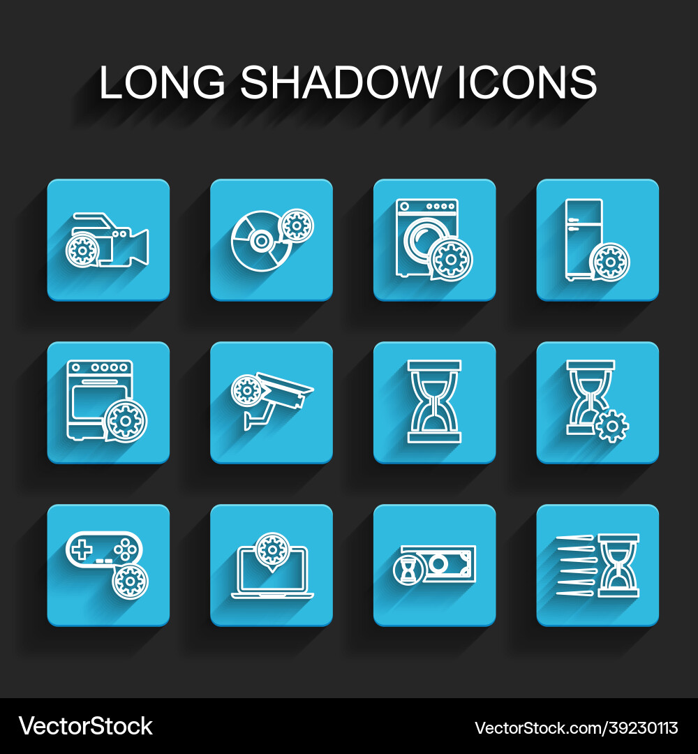 Set line gamepad setting laptop video camera Set line gamepad setting laptop video camera vector image