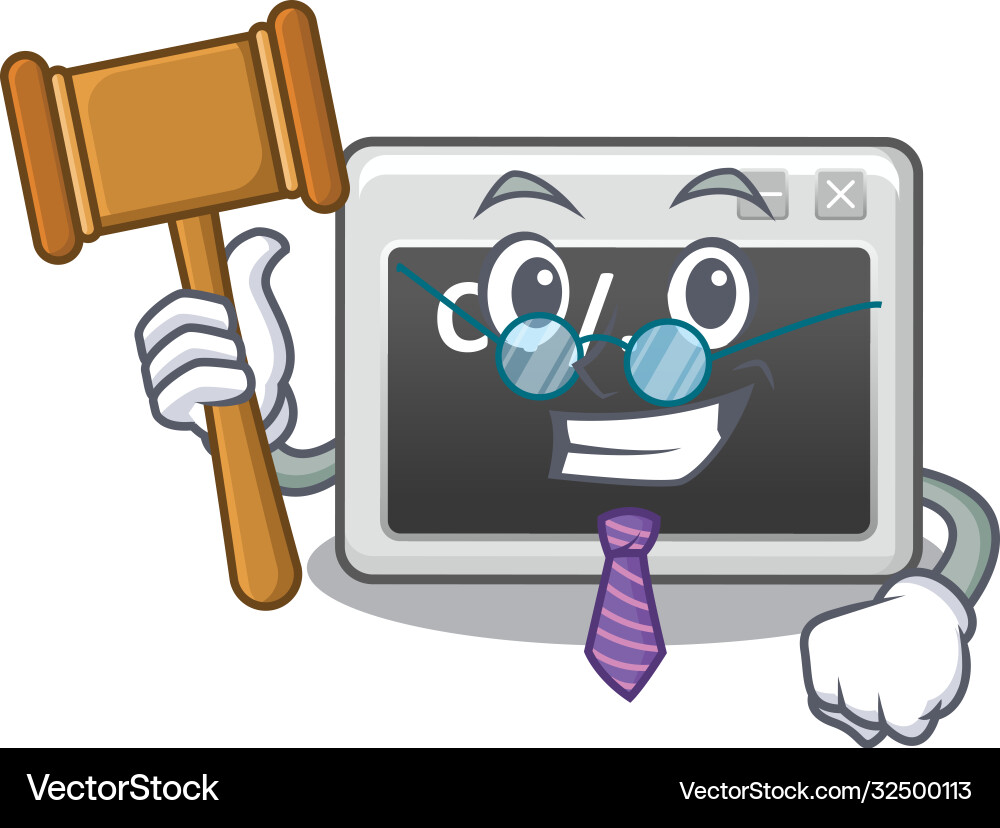 Smart judge command window in mascot cartoon Vector Image