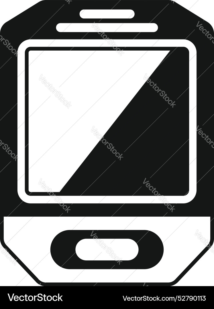 Smart watch showing blank screen with button vector image
