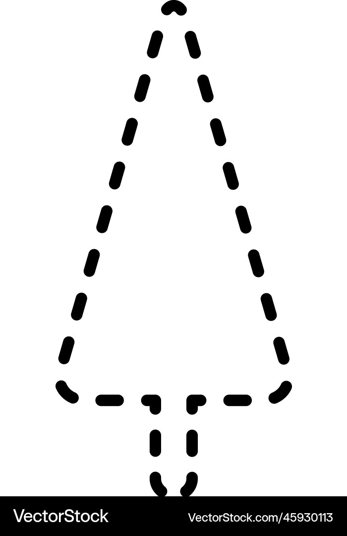 Tracing lines dotted tree outline shape Tracing lines dotted tree outline shape vector image