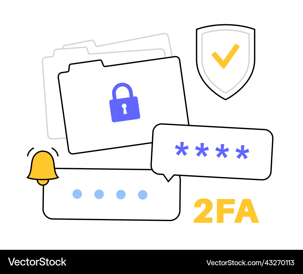 Two-Factor Authentication Security vector image