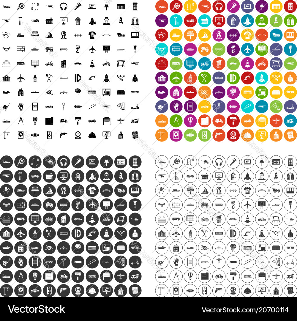 100 engineering icons set variant 100 engineering icons set variant vector image
