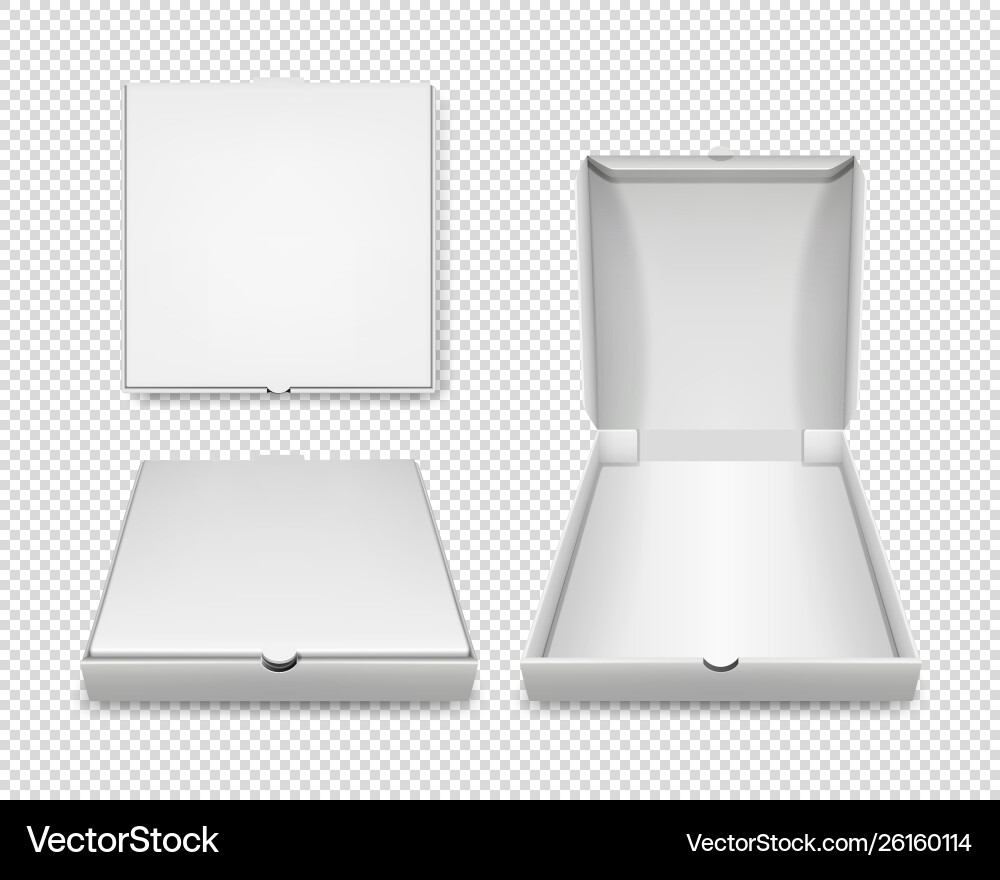 3d realistic blank white closed and opened Vector Image