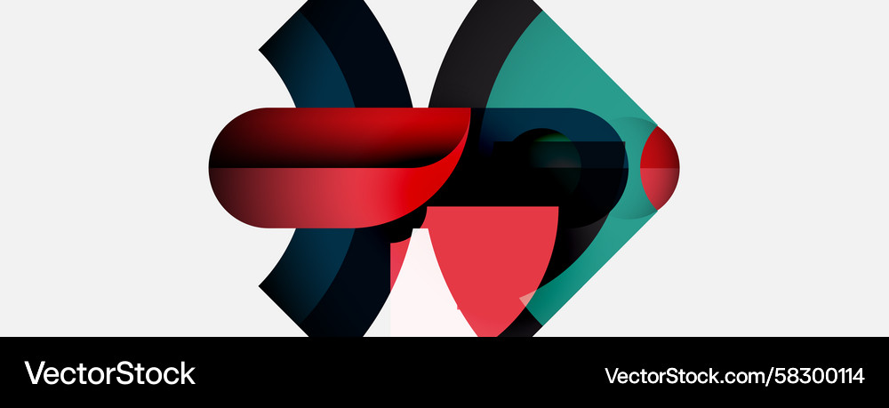 Abstract design features overlapping red teal Vector Image