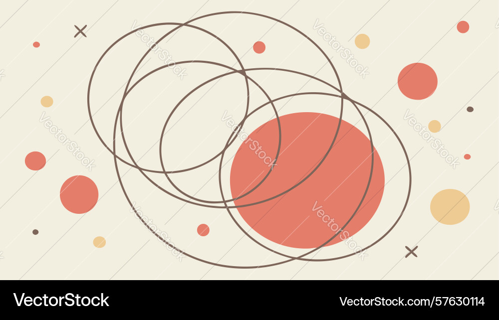 Abstract overlapping circles and dots pattern vector image