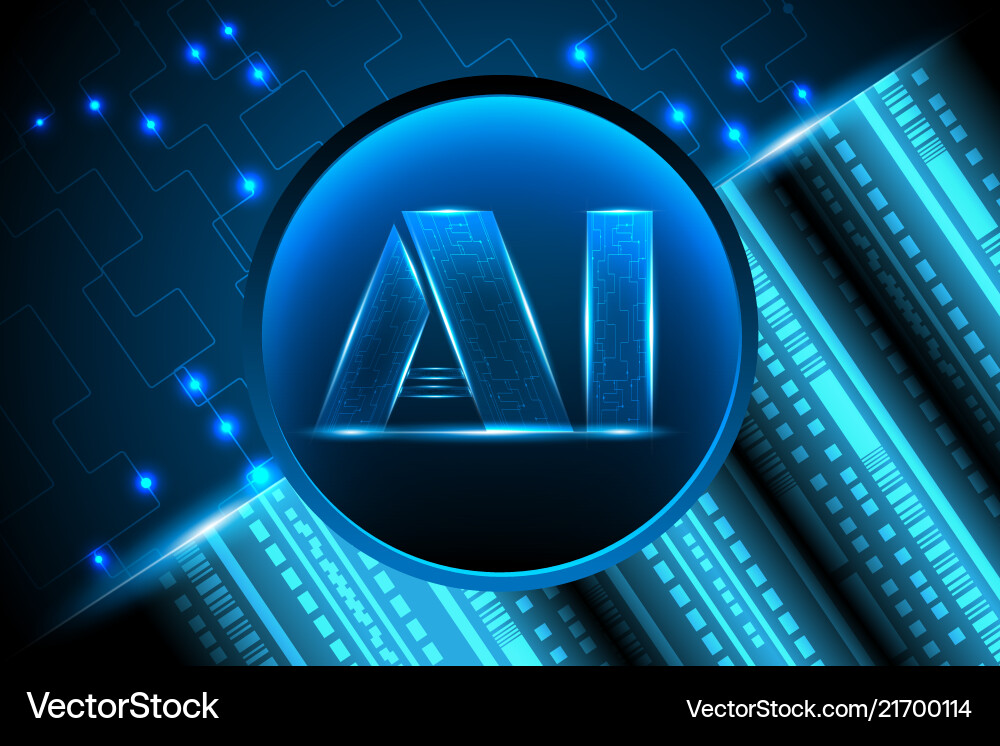 Ai artificial intelligence data network Ai artificial intelligence data network vector image