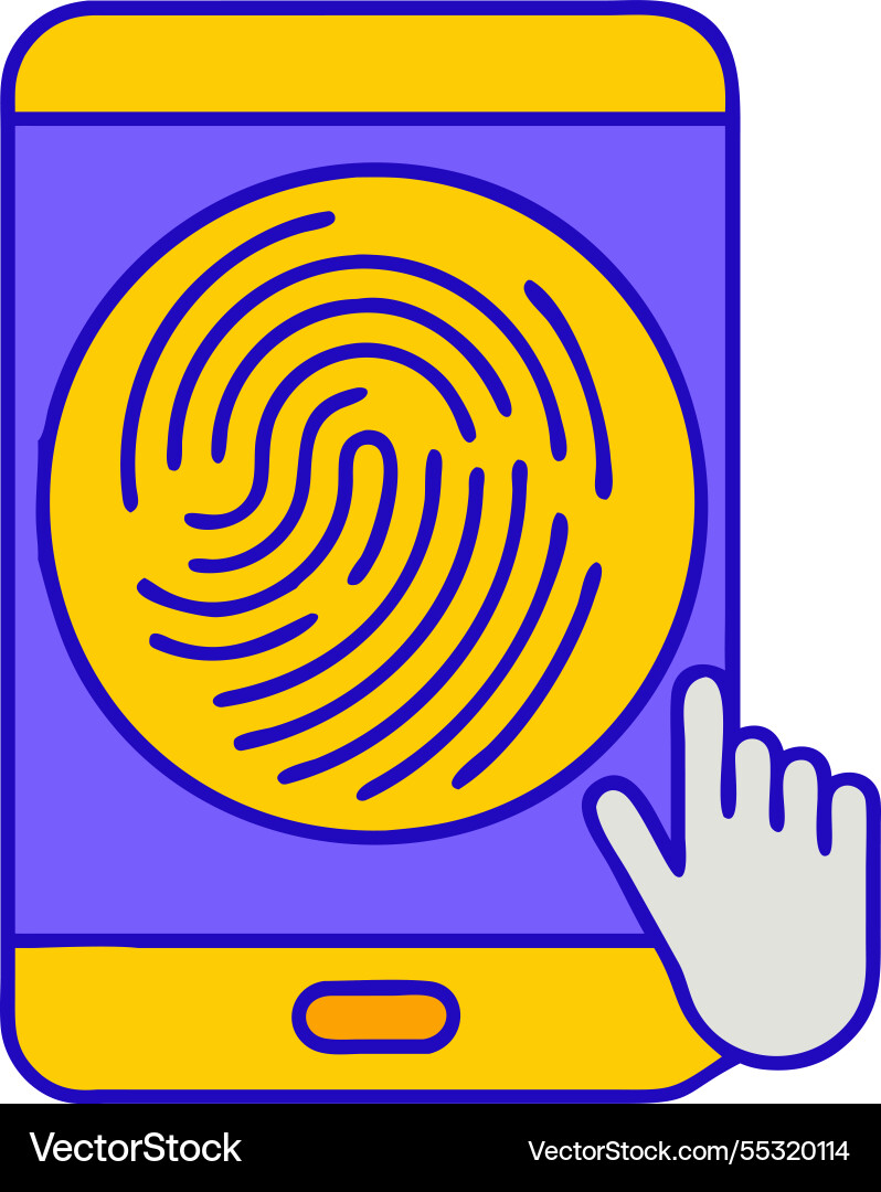 Ai fingerprint authentication technology vector image