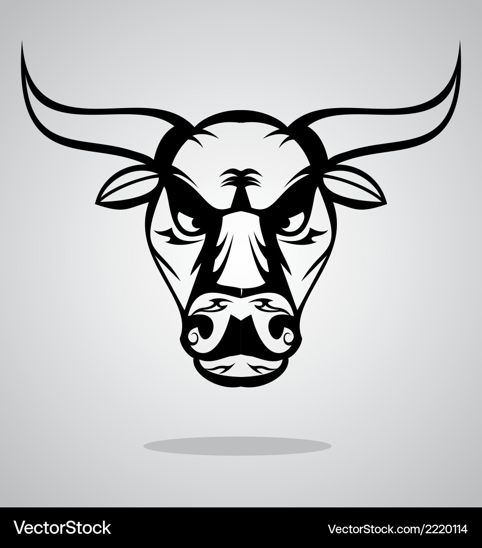 Bull Head Tattoo Vector Image