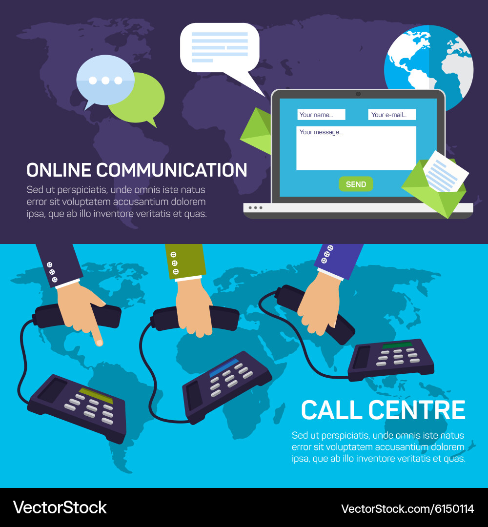 Call Center Support Service Icons Vector Image