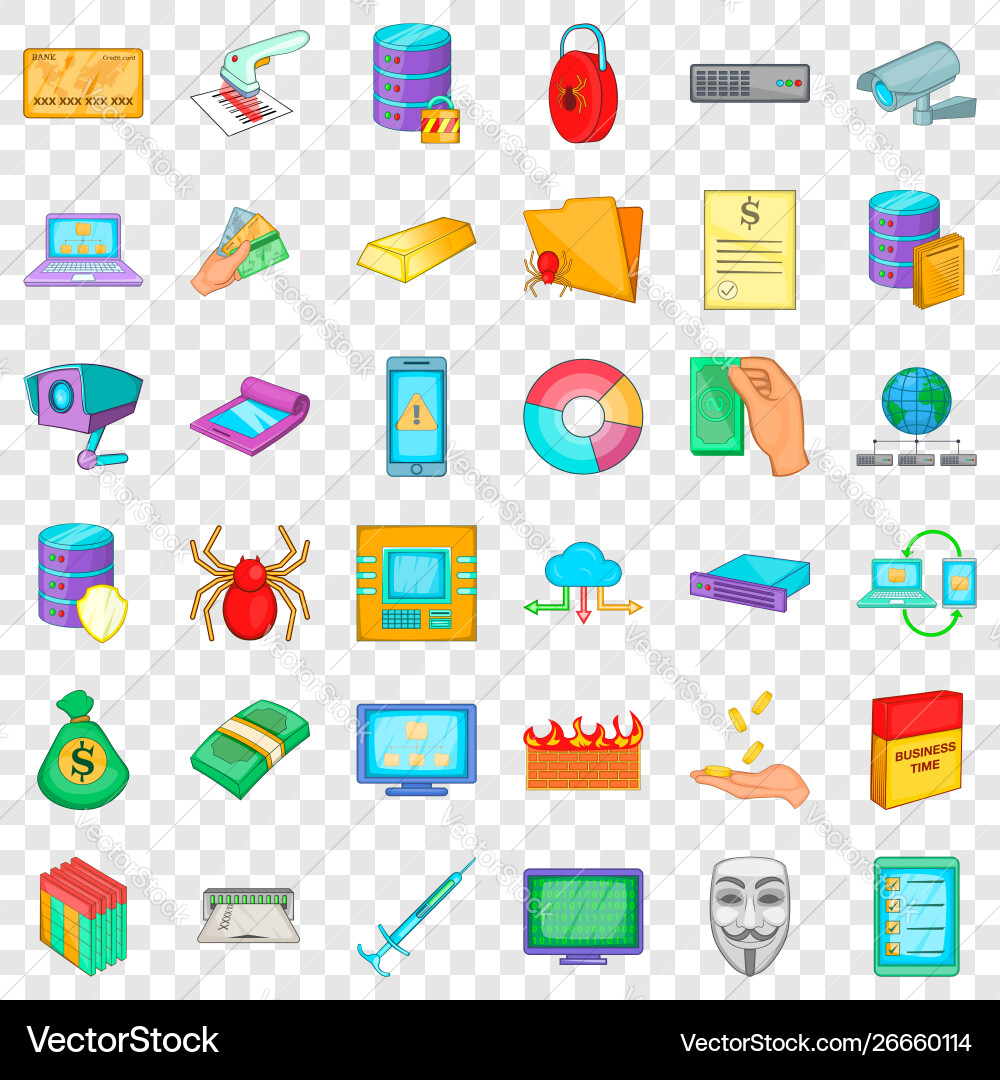 Code reader icons set cartoon style Code reader icons set cartoon style vector image