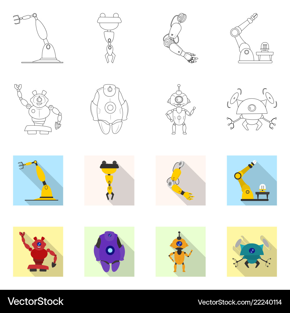 Design of robot and factory icon Design of robot and factory icon vector image