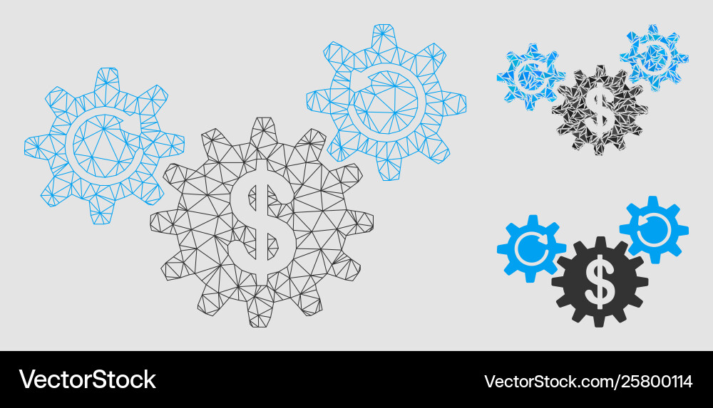 Dollar wheels rotation mesh network model Dollar wheels rotation mesh network model Vector Image