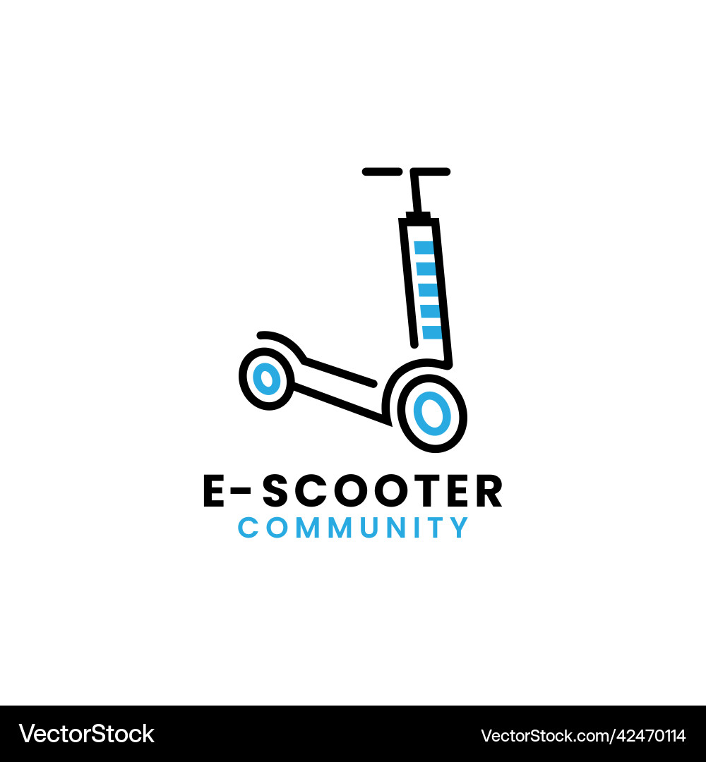 Elektroroller Logo Design mit minimalistischem Elektroroller Logo Design mit minimalistischem Vektorbild