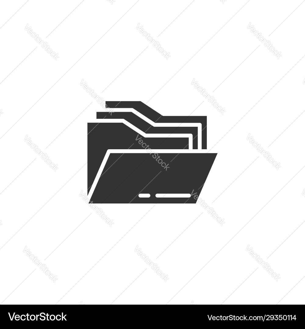 File folder icon in flat style documents archive Vector Image