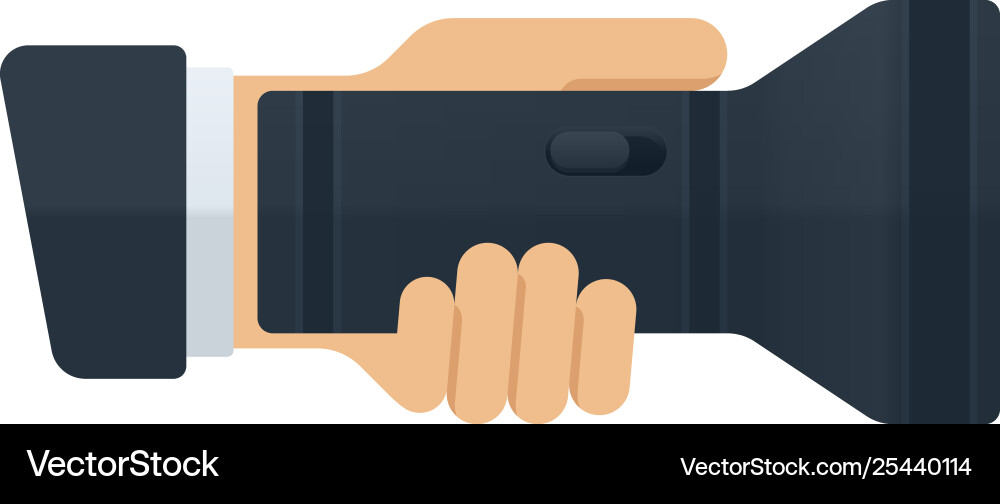 Flashlight in hand Vector Image