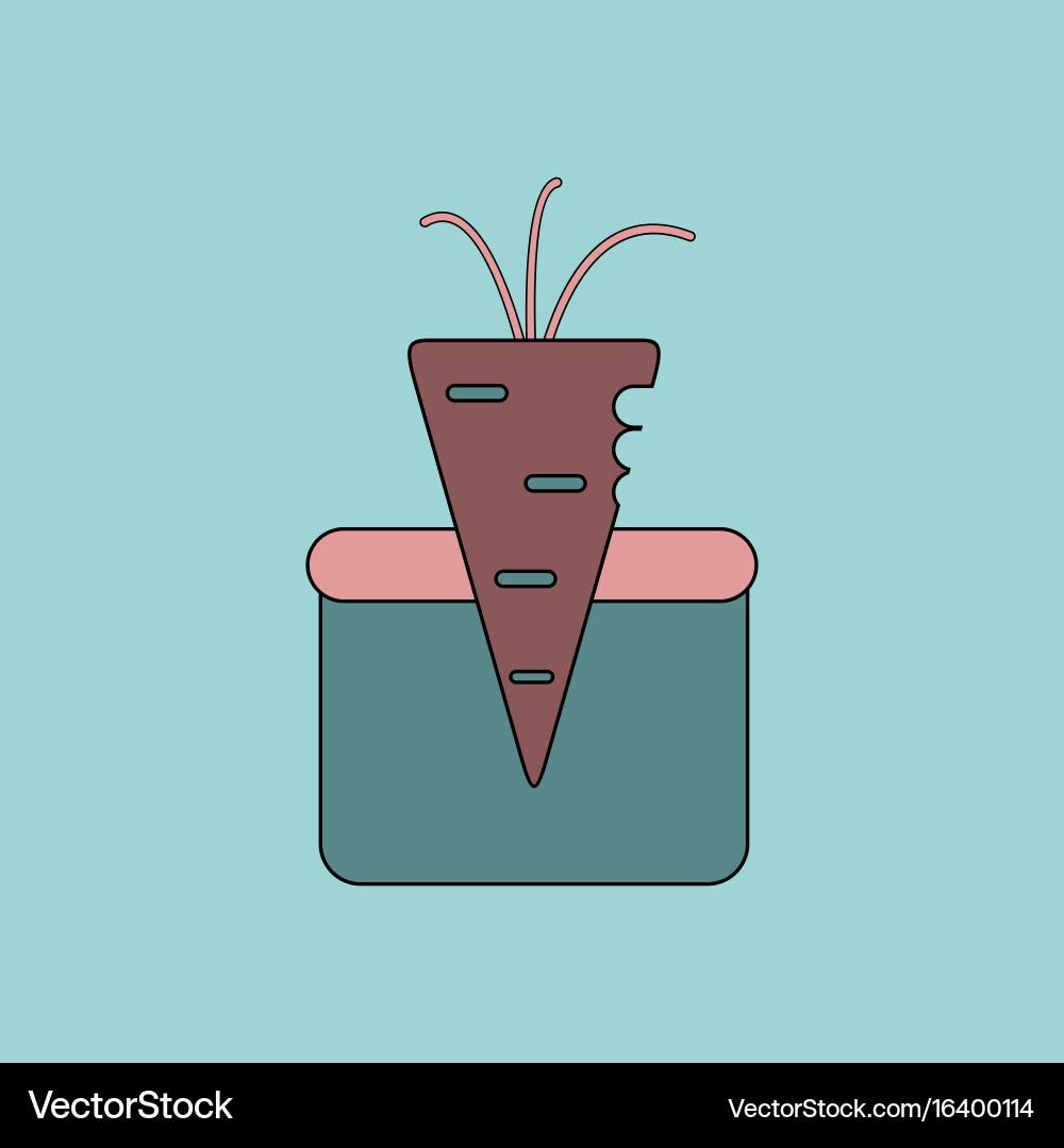 Flat icon design collection turnip in soil Vector Image