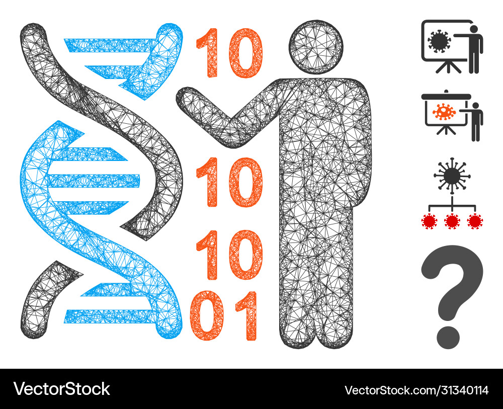 Genetics lecture web mesh Vector Image