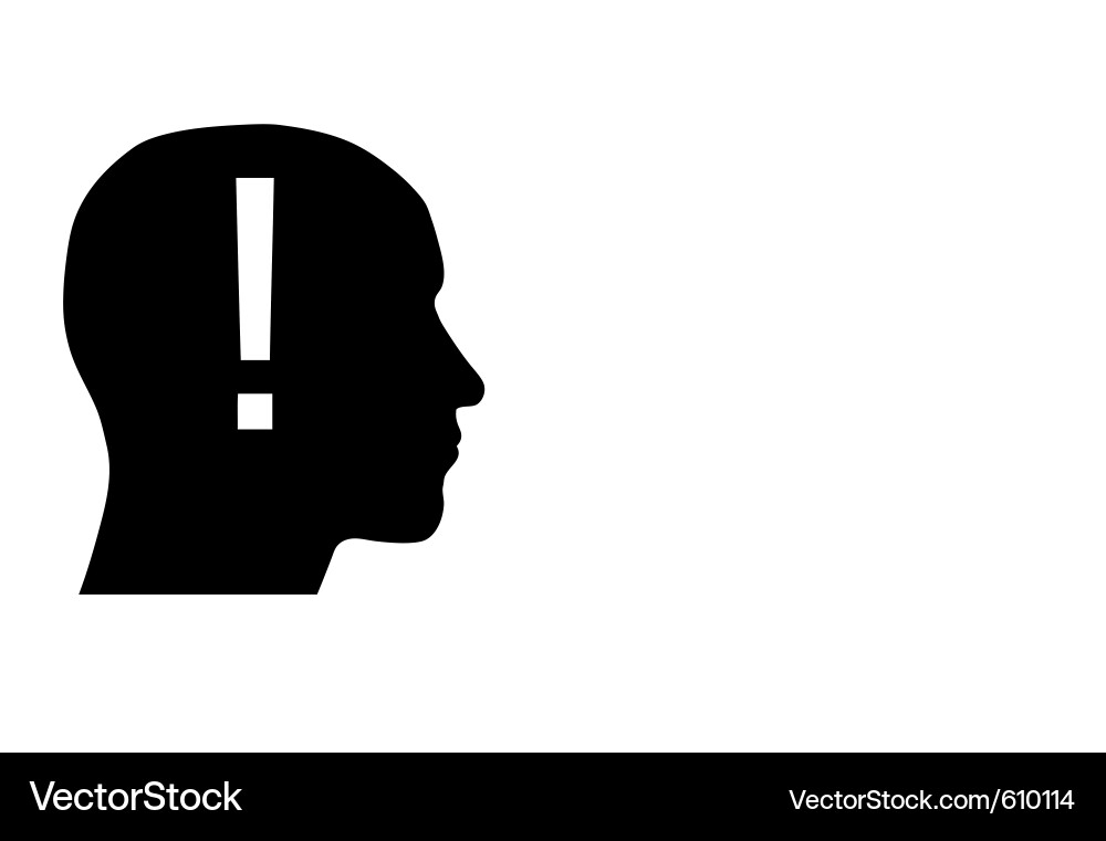 Head with exclamation point Vector Image