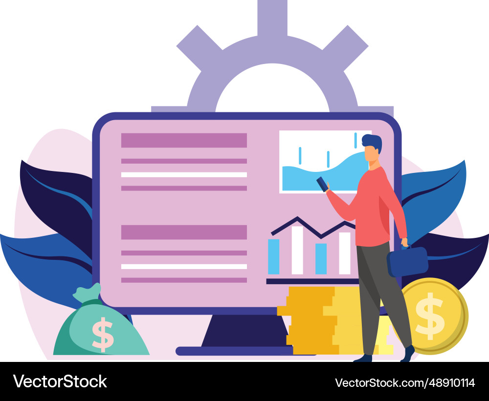 Image of successful stock trader vector image