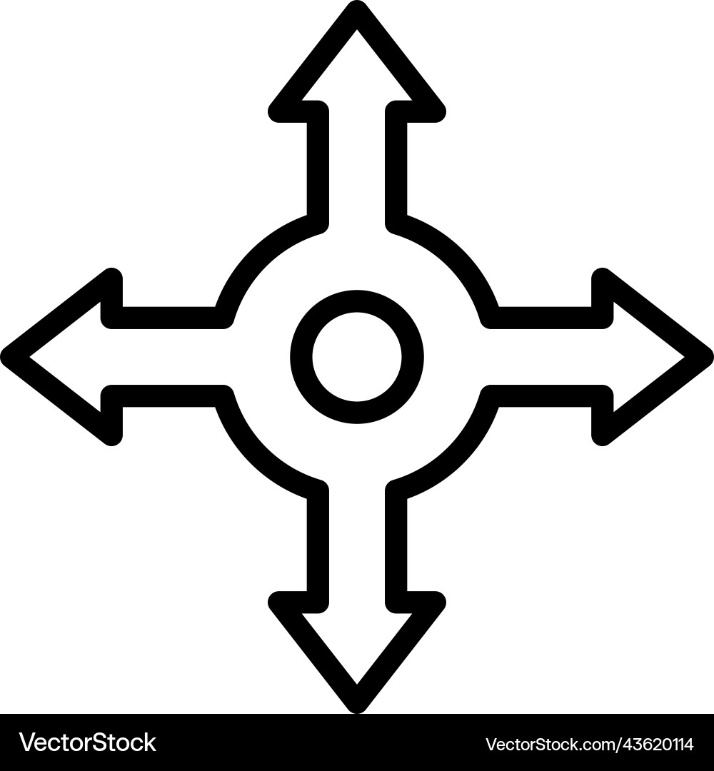 Intersection arrows icon location map vector image