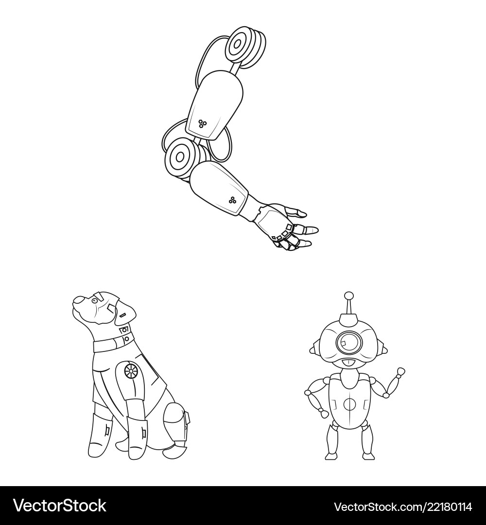 Isolated object of robot and factory sign Isolated object of robot and factory sign vector image