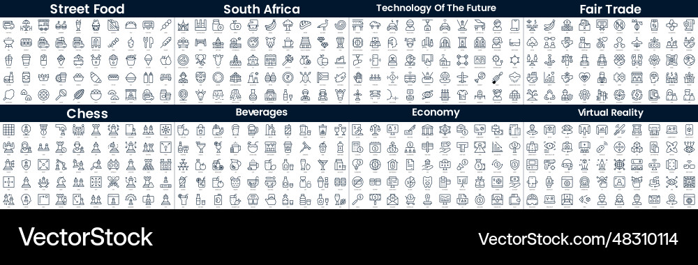 Linear style icons pack in this bundle include vector image