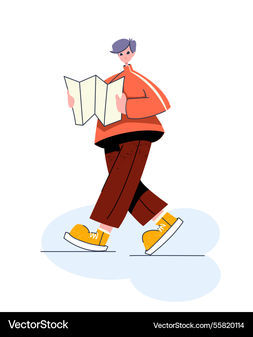 Man walking with a map Man walking with a map vector image
