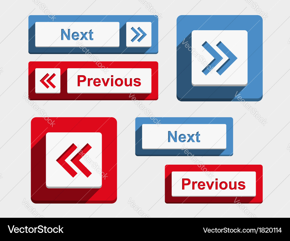 Next and previous buttons Vector Image