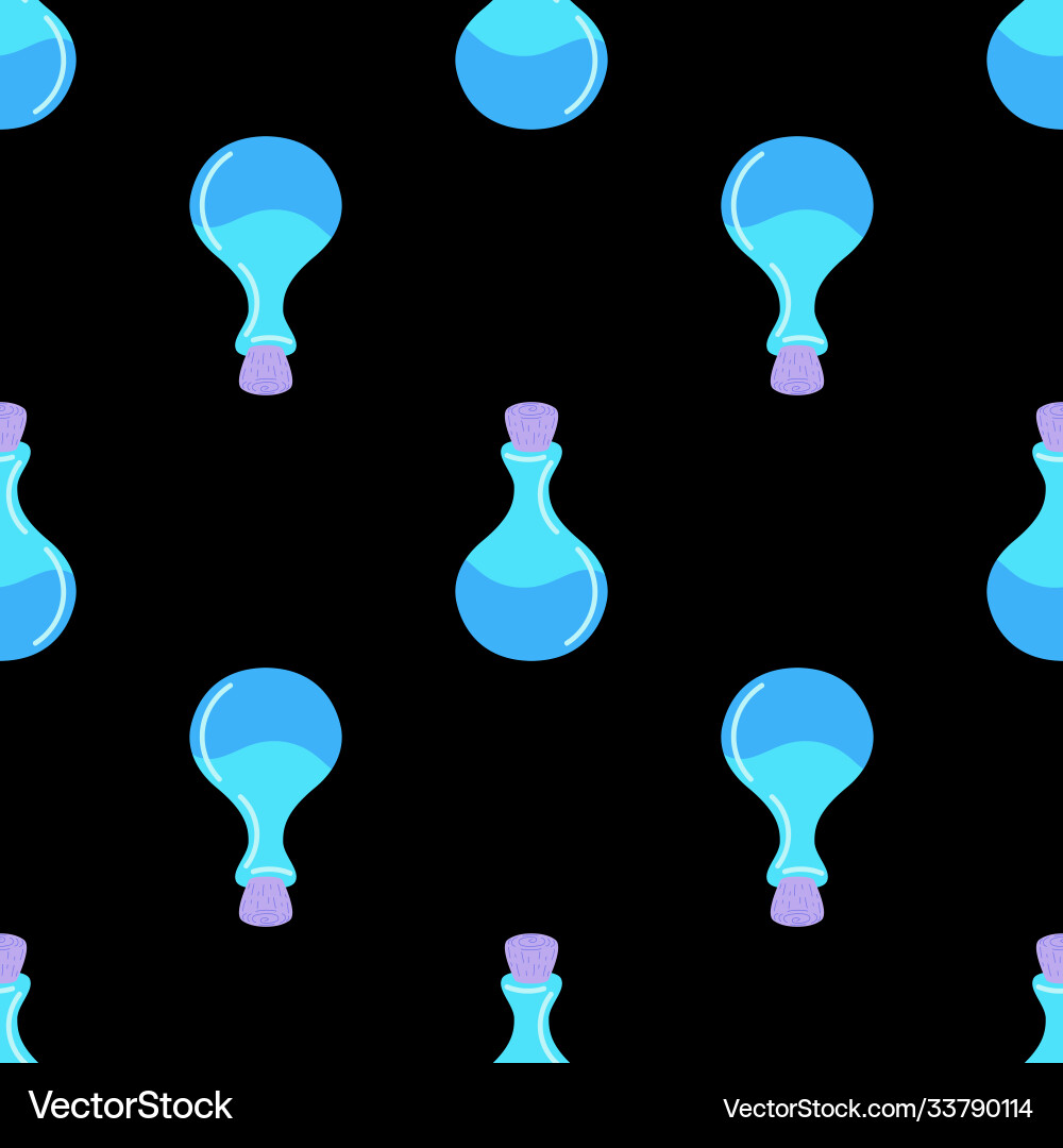 Pattern with potion bottle elixir Pattern with potion bottle elixir vector image