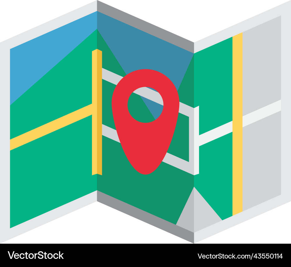 Pin pointer location in map Vector Image