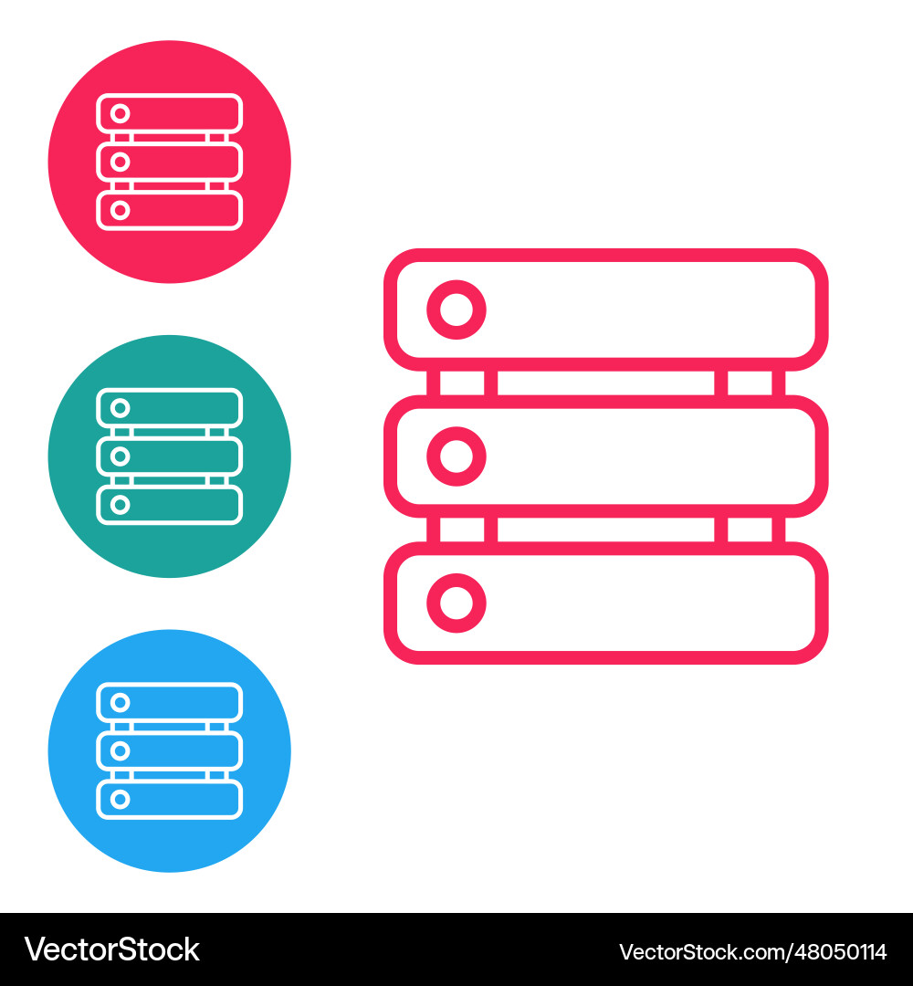 Red Line Server Daten Web Hosting-Symbol isoliert Vektorbild