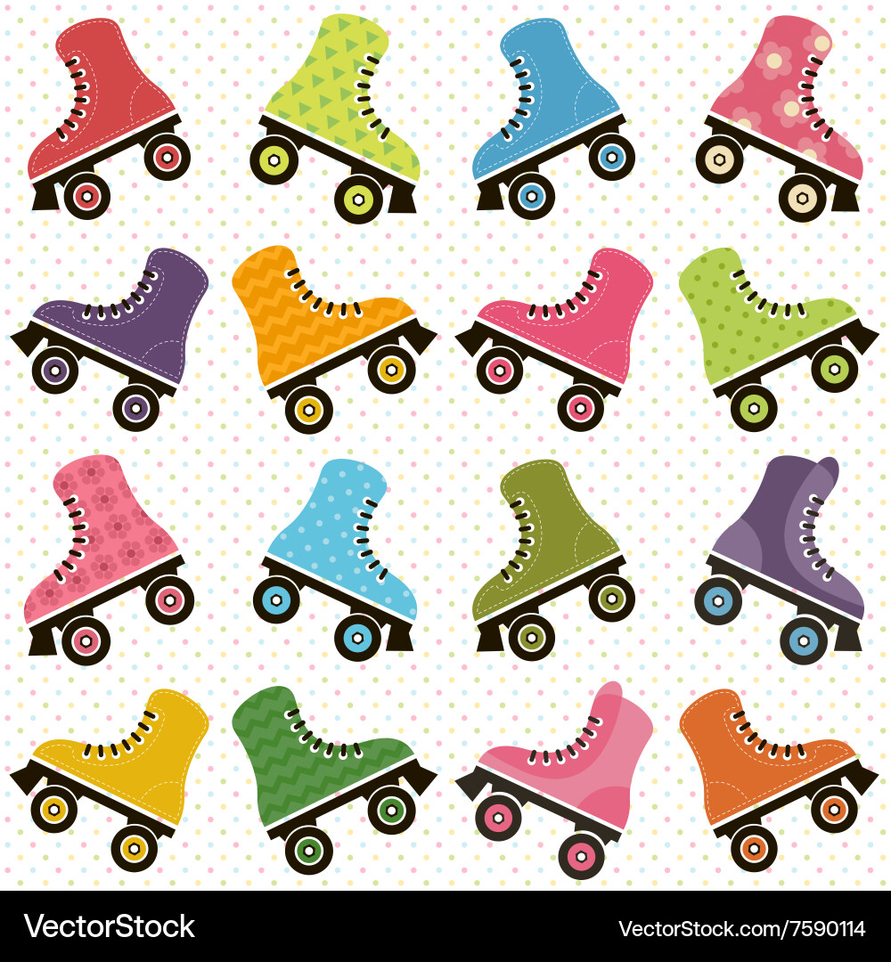 Roller Skate Pattern Background vector image