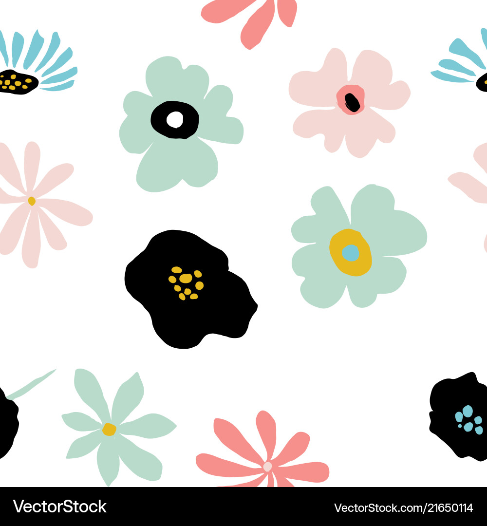Seamless repeating pattern with floral elements Seamless repeating pattern with floral elements vector image