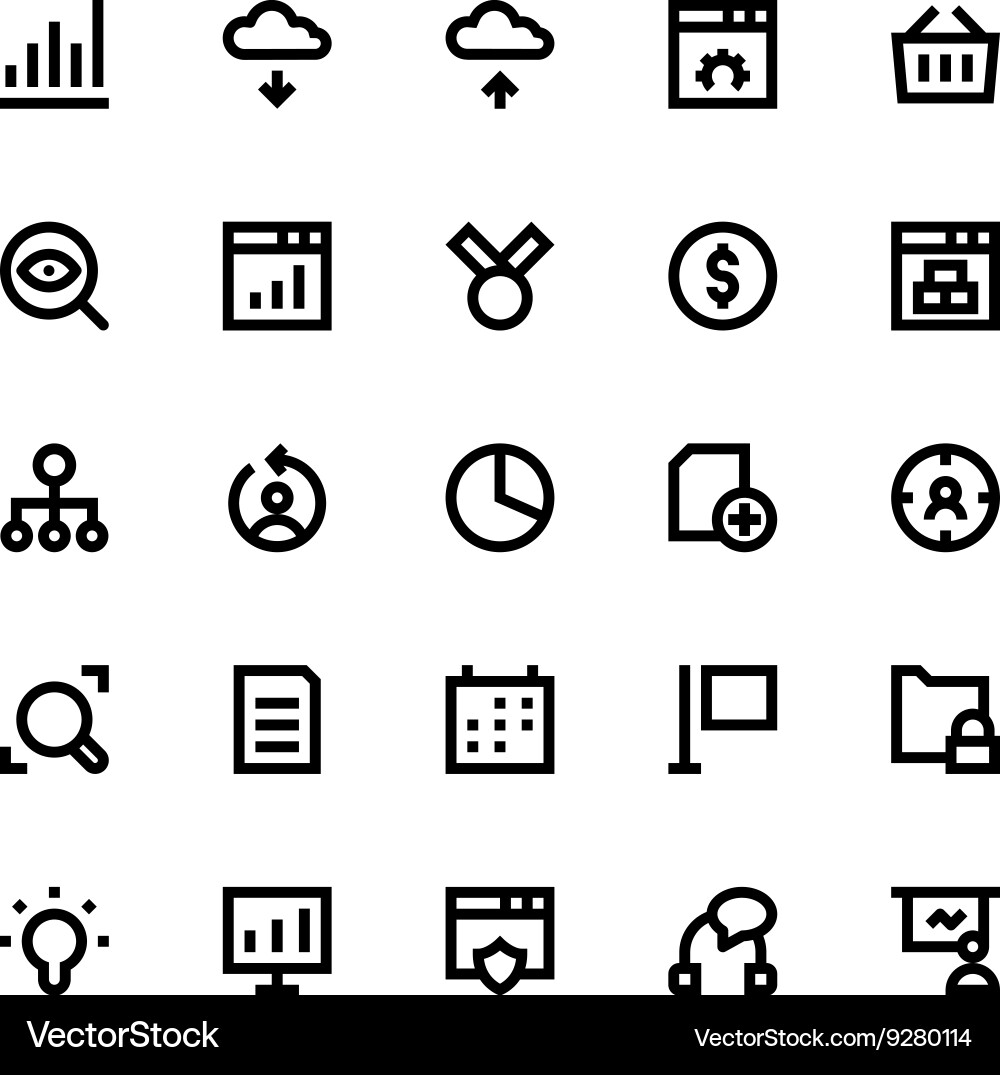 Seo web optimization icons 2 vector image
