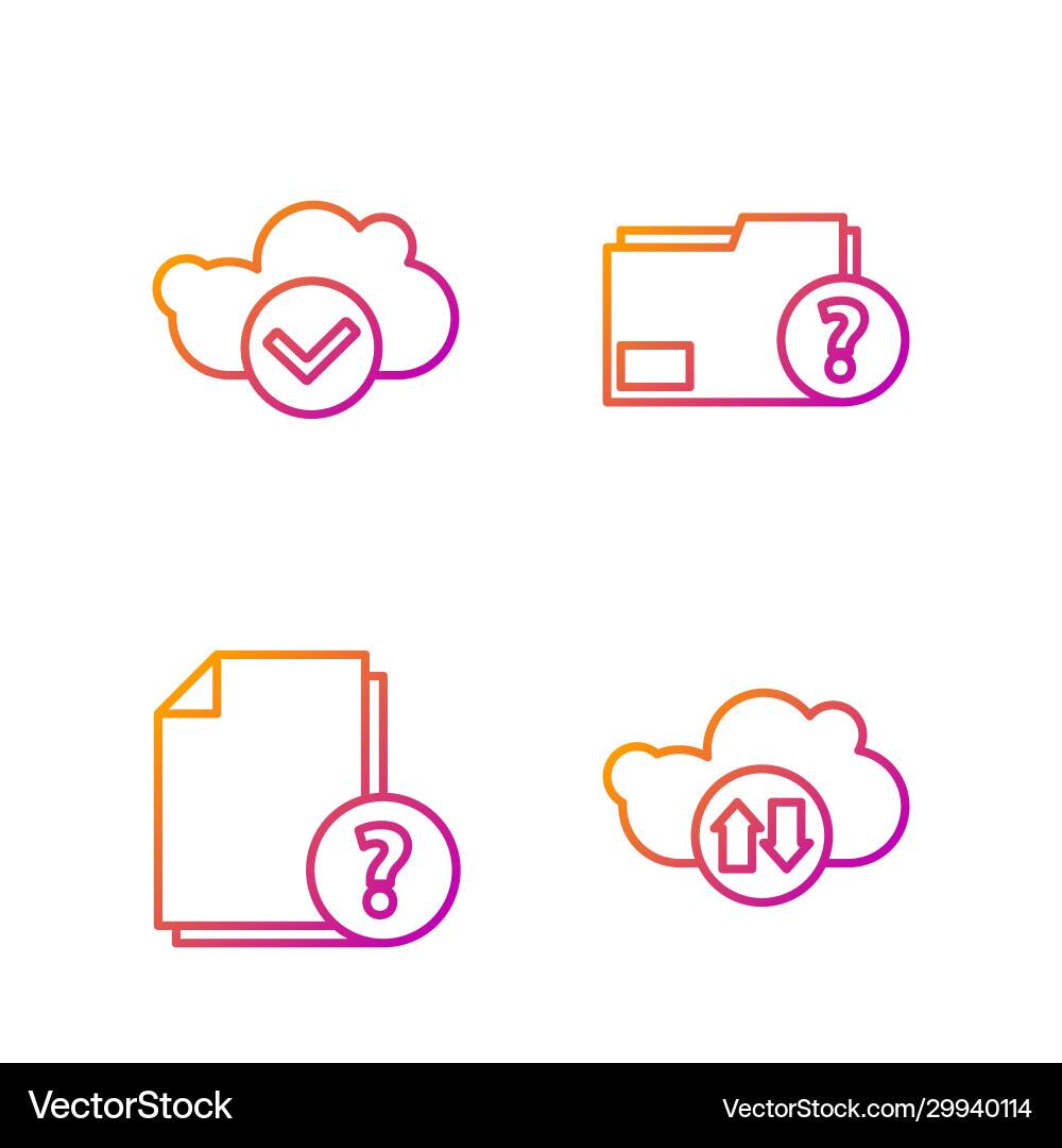 Set line cloud download and upload unknown Set line cloud download and upload unknown vector image