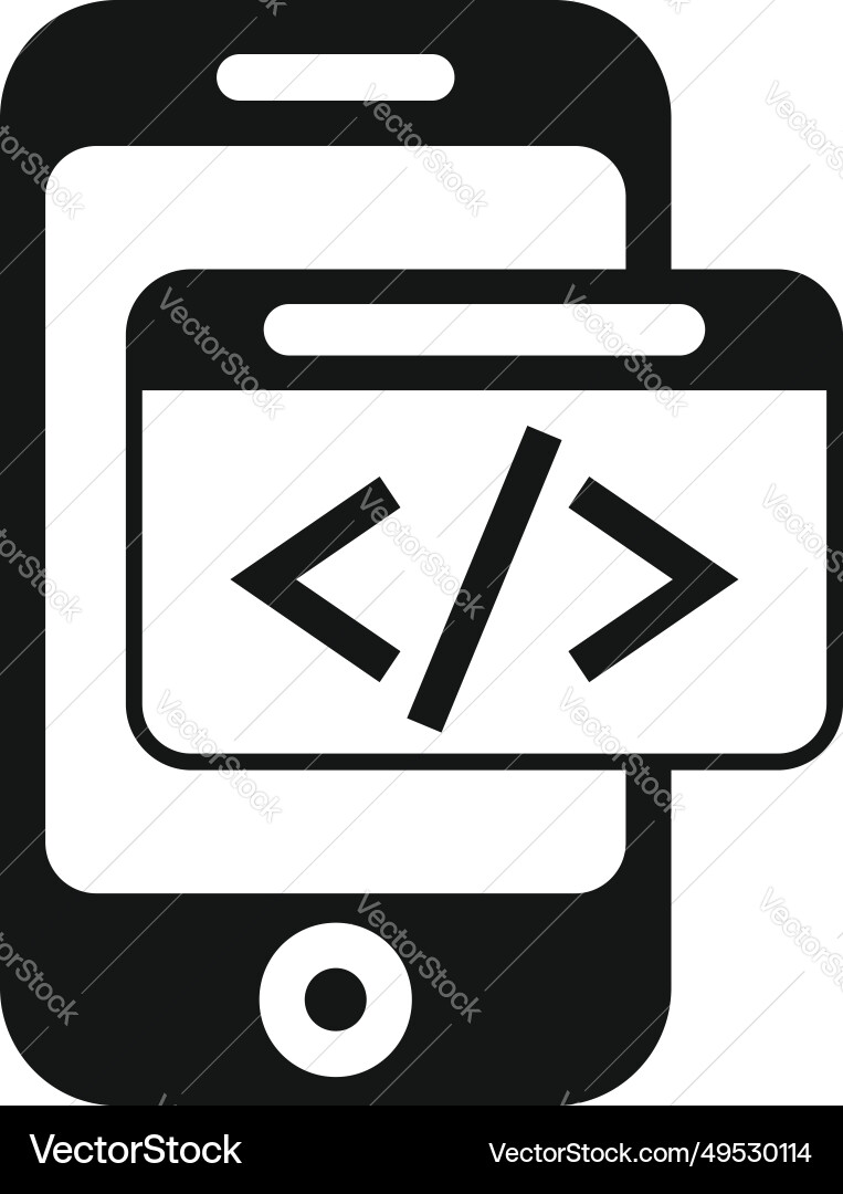 Smartphone code developer icon simple Smartphone code developer icon simple vector image