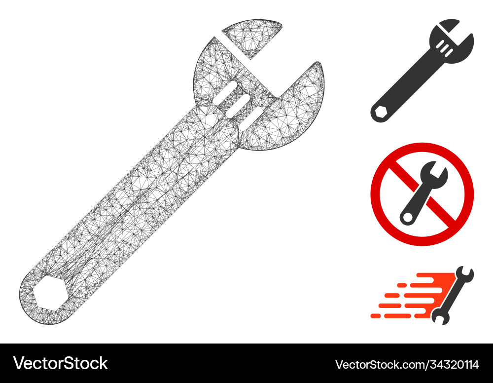 Spanner polygonal web mesh Spanner polygonal web mesh vector image