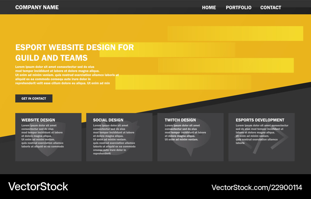 Ui design website template for business Vector Image