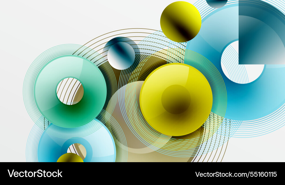 Abstract composition of overlapping circles Vector Image