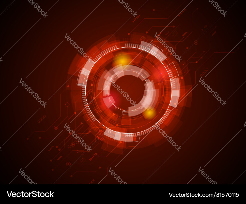 Abstract technology circuits in red background Abstract technology circuits in red background vector image