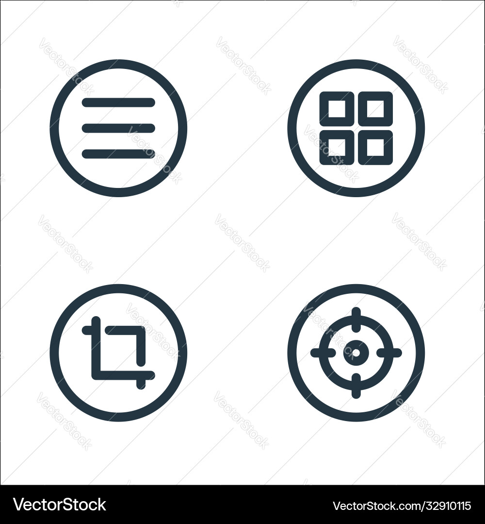 Basic ui line icons linear set quality Basic ui line icons linear set quality vector image